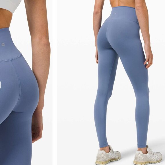 Lululemon Wunder Train High-Rise Tight Legging 28" Blue Water Drop sz 10 Everlux - Picture 2 of 11
